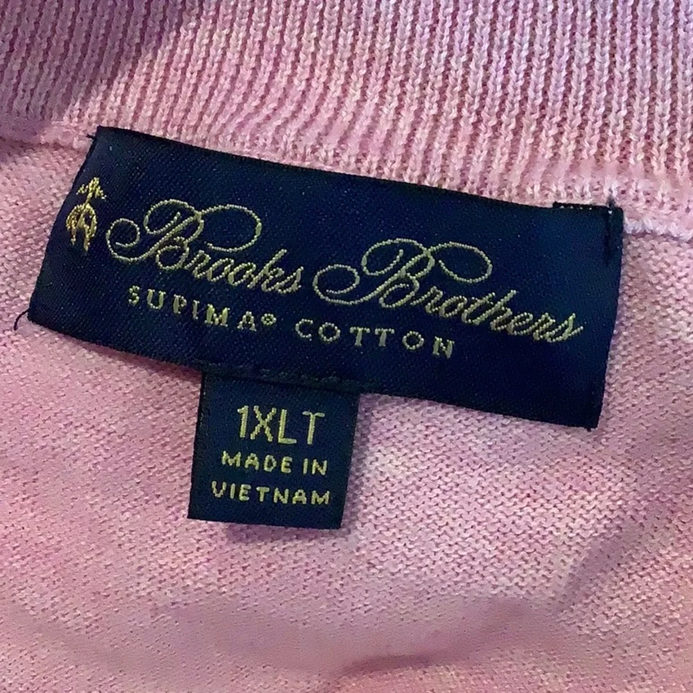 BROOKS BROTHERS MenS 100% Supima Cotton 1/4 Zip Pullover Summer Sweater 1XLT